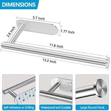Gewtur Stainless Steel Paper Towel Holder - Easy Install & Modern
