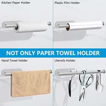 Gewtur Stainless Steel Paper Towel Holder - Easy Install & Modern