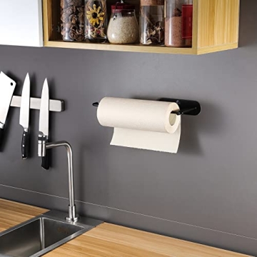 YIGII Under Cabinet Paper Towel Holder - Self-Adhesive & Stylish