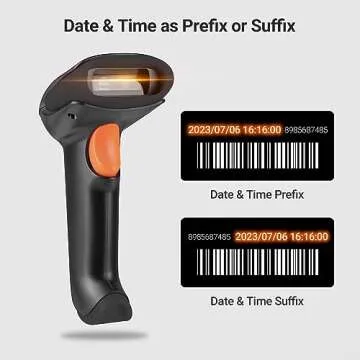 Tera Barcode Scanner Wireless 1D 2D QR with Stand: Battery Level Indicator 3 in 1 Works with Bluetooth 2.4G Wireless USB Wired Handheld Bar Code Reader with Vibration Alert HW0002 Black