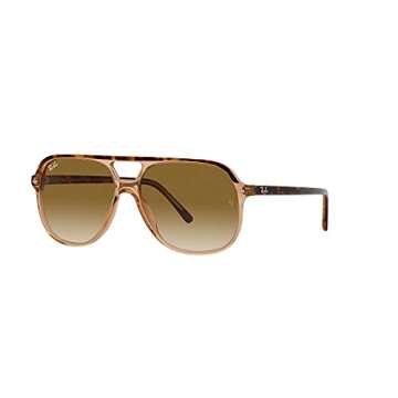 Ray-Ban RB2198 Bill Square Sunglasses, Havana On Transparent Brown/Clear Gradient Brown, 56 mm
