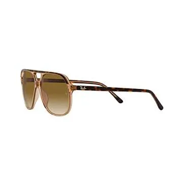 Ray-Ban RB2198 Bill Square Sunglasses, Havana On Transparent Brown/Clear Gradient Brown, 56 mm