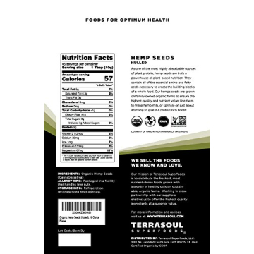 Terrasoul Superfoods Organic Hemp Seeds - 16 Oz Superfood