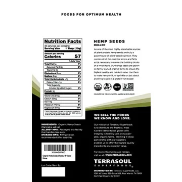 Terrasoul Superfoods Organic Hemp Seeds - 16 Oz Superfood