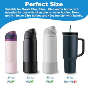 yoelike Silicone Water Bottle Boot for Owala 24 oz, 2PCS Anti-Slip Protective Sleeve for FreeSip/Twi...