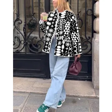 Elegant Yimoon Quilted Floral Puffer Jacket for Women