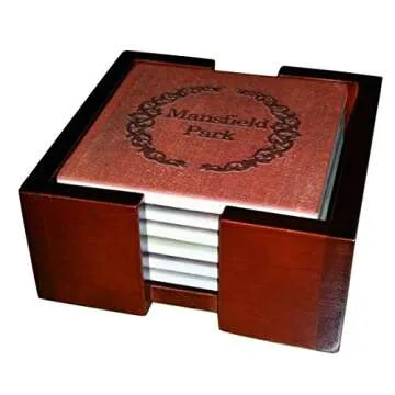 Jane Austen Books Coaster Set - Ceramic & Cork - 6 Piece Set