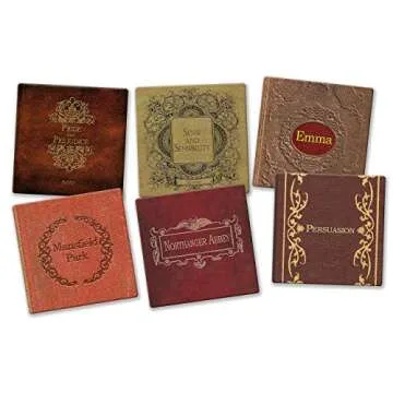 Jane Austen Coaster Set - Elegant Ceramic Tile Coasters