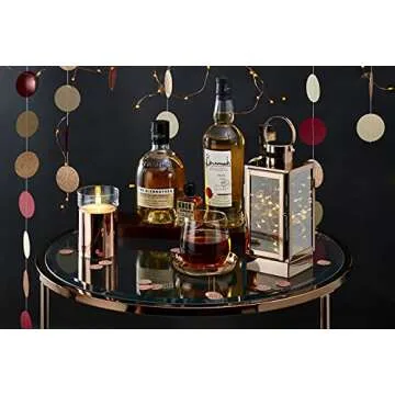 LampLust Rose Gold Decorative Lanterns - 9 Inch Tall, Timer and Batteries Included, Warm White Fairy Lights, Valentines Day Decoration, Spring or Wedding Decor Centerpiece - Set of 2