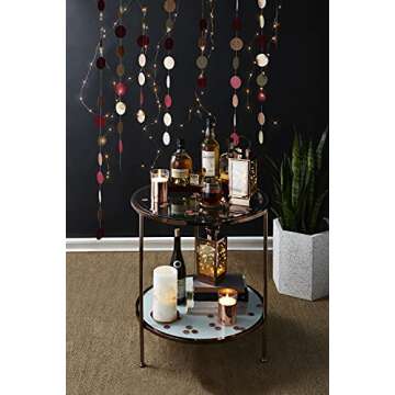 LampLust Rose Gold Decorative Lanterns - 9 Inch Tall, Timer and Batteries Included, Warm White Fairy Lights, Valentines Day Decoration, Spring or Wedding Decor Centerpiece - Set of 2