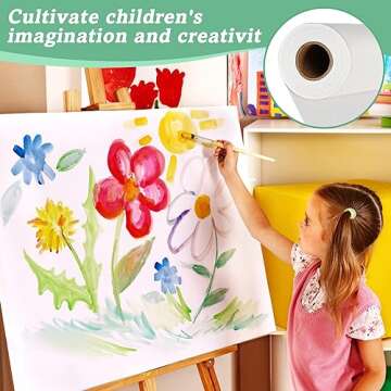 Wrapping Paper, Craft Paper, White Kraft Paper Roll 17.8"x 100ft for Gift Wrapping, Floor Covering, ...