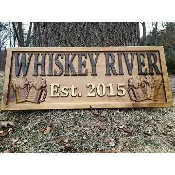 Personalized Bar Sign for Home or Gifting - Custom Wood Decor