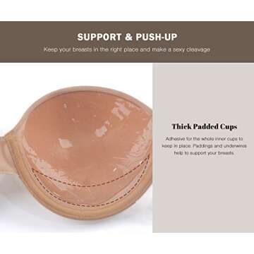 HANSCA Backless Strapless Push Up Bra for Women