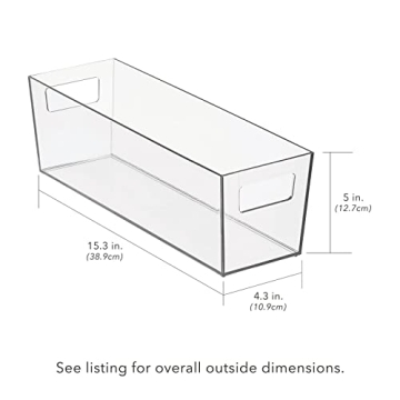 Nate Home Slim Plastic Storage Bins - Organize Your Kitchen