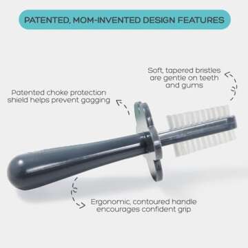 Grabease Baby Toothbrush Double Sided - Training Finger Toothbrush for Toddler Infant, BPA-Free & Ph...
