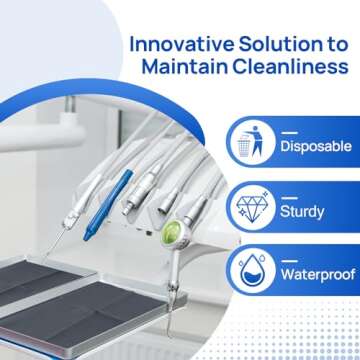 JMU 250 Pack Black Dental Bibs, 3-Ply Dental Bibs Disposable 13" x 18" Waterproof Tattoo Bibs