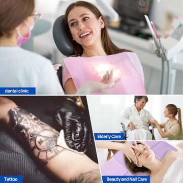 JMU 250 Pack Black Dental Bibs, 3-Ply Dental Bibs Disposable 13" x 18" Waterproof Tattoo Bibs