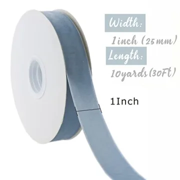 DINDOSAL Dusty Blue Velvet Ribbon for Crafting and Decorations