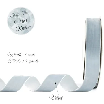 DINDOSAL Dusty Blue Velvet Ribbon for Crafting and Decorations