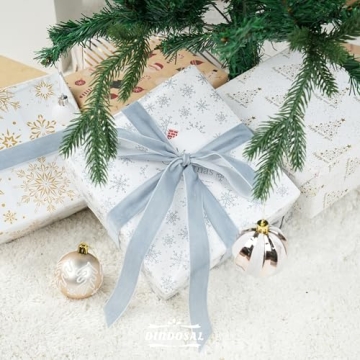 DINDOSAL Dusty Blue Velvet Ribbon for Crafting and Decorations