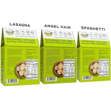 Natural Heaven Hearts of Palm Pasta Variety 6-Pack – Spaghetti, Lasagna, Angel Hair Pasta, Low Car...