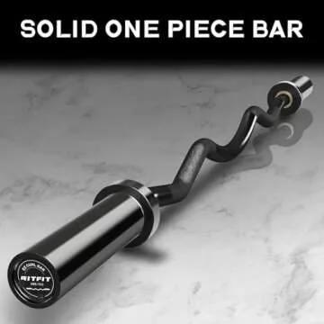 RitFit EZ Curl Bar 47 Inch for Bicep and Tricep Workouts