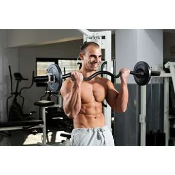 RitFit EZ Curl Bar 47 Inch for Bicep and Tricep Workouts