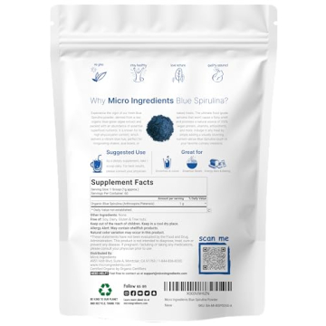 Organic Blue Spirulina Powder for Smoothies and Baking
