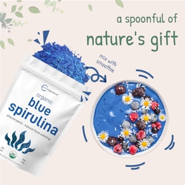 Organic Blue Spirulina Powder for Smoothies and Baking