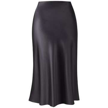 Trendy Keasmto Black Midi Skirt for Women - Elegant Style