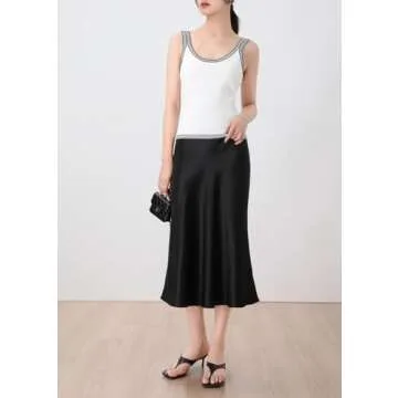 Trendy Keasmto Black Midi Skirt for Women - Elegant Style