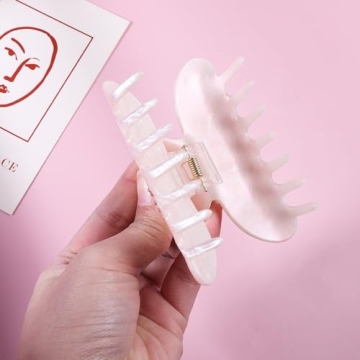 Chic Pink Heart Hair Claw Clip for Stylish Women