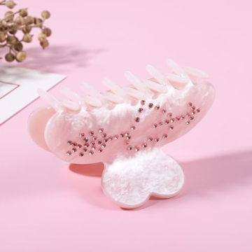 Chic Pink Heart Hair Claw Clip for Stylish Women