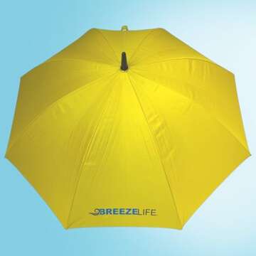 BREEZE LIFE Golf Umbrella with Built-in Fan and Mister for Outdoor Fun