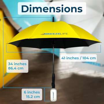 BREEZE LIFE Golf Umbrella with Fan and Mister - UV Protection