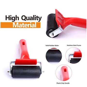 UCEC Brayer Roller, Durable Hard Rubber Roller Brayers，Brayer Rollers for Crafting, Glue Vinyl Ink Roller Paint Brush for Printmaking Stamping Gluing (2.4”, 5.9”, 7.9”)