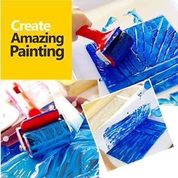 UCEC Brayer Roller, Durable Hard Rubber Roller Brayers，Brayer Rollers for Crafting, Glue Vinyl Ink Roller Paint Brush for Printmaking Stamping Gluing (2.4”, 5.9”, 7.9”)