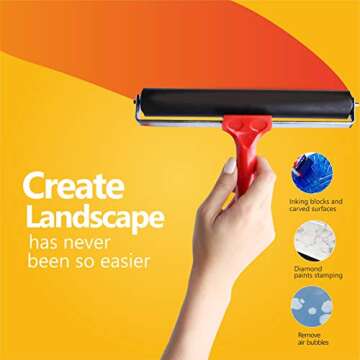 UCEC Brayer Roller, Durable Hard Rubber Roller Brayers，Brayer Rollers for Crafting, Glue Vinyl Ink Roller Paint Brush for Printmaking Stamping Gluing (2.4”, 5.9”, 7.9”)