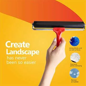 UCEC Brayer Roller, Durable Hard Rubber Roller Brayers，Brayer Rollers for Crafting, Glue Vinyl Ink Roller Paint Brush for Printmaking Stamping Gluing (2.4”, 5.9”, 7.9”)