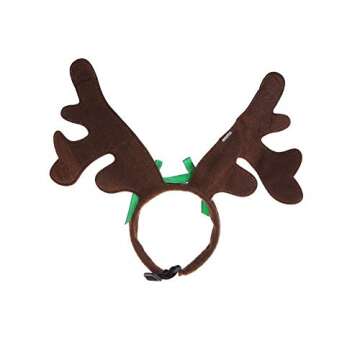 Stock Show Pet Xmas Costume Dog Reindeer Antlers Headband Pet Deer Horn Hat with Jingel Bells and Gr...