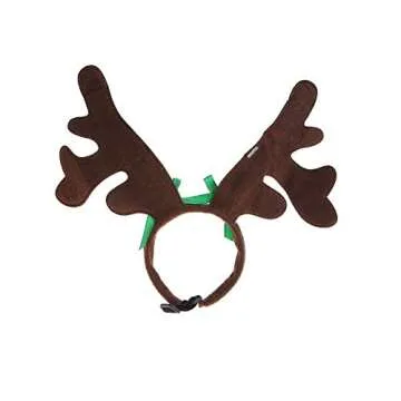 Stock Show Pet Xmas Costume Dog Reindeer Antlers Headband Pet Deer Horn Hat with Jingel Bells and Gr...