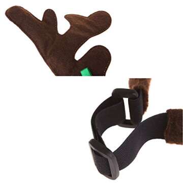 Stock Show Pet Xmas Costume Dog Reindeer Antlers Headband Pet Deer Horn Hat with Jingel Bells and Green Ribbon Decor Dog Puppy Cat Christmas Festival Party Costume Apparel Accessory Photo Props