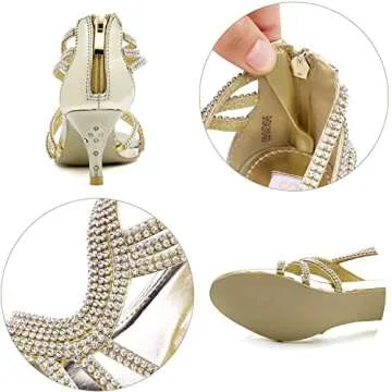 Stylish SheSole Women's Low Heel Dance Wedding Sandals