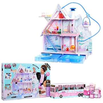 L.O.L. Surprise! Winter Disco Chalet Wooden Doll House with Exclusive Family & 95+ Surprises, Multicolor