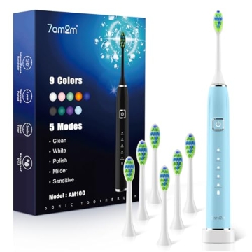 7AM2M Sonic Electric Toothbrush for Kids & Adults - 120 Days Battery