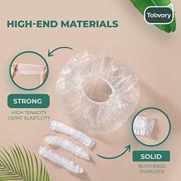 Disposable Shower Caps - 100PCS Waterproof Hair Caps