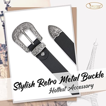 JASGOOD Women Western Leather Belt for Plus Size Fashion