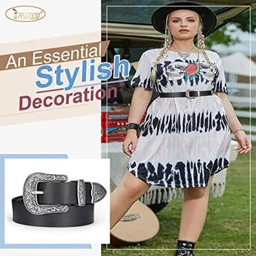 JASGOOD Women Western Leather Belt for Plus Size Fashion
