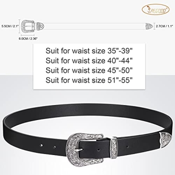 JASGOOD Women Western Leather Belt for Plus Size Fashion
