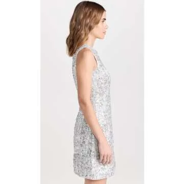 Shoshanna Women's Silver Sequin Tweed Virgo Dress